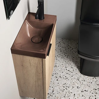 Tvättställ Laro Mörkbrun Halvblank 40 cm