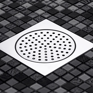 Golvbrunnssil Classic Mosaik Krom Blank U/U