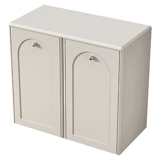 Tvättställsskåp <strong>Hartley</strong>  Beige Matt 84 cm med Bänkskiva & Handtag Krom