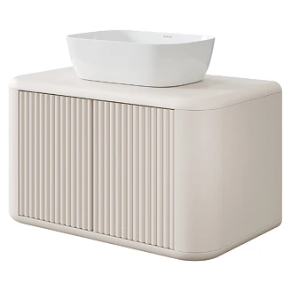 Tvättställsskåp Torino Beige Matt 80 cm med Bänkskiva