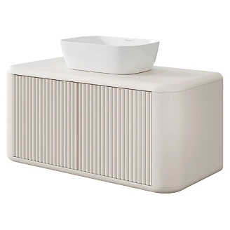 Tvättställsskåp Torino Beige Matt 100 cm med Bänkskiva