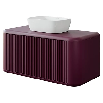 Tvättställsskåp Torino Burgundy Matt 100 cm med Bänkskiva