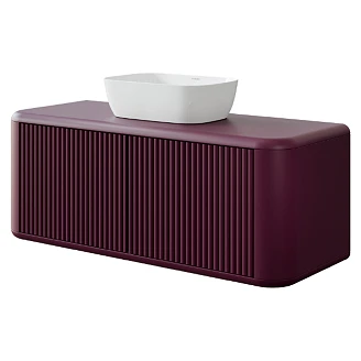 Tvättställsskåp Torino Burgundy Matt 120 cm med Bänkskiva