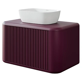 Tvättställsskåp Parma Burgundy Matt 80 cm med Bänkskiva