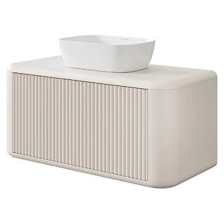 Tvättställsskåp Parma Beige Matt 100 cm med Bänkskiva