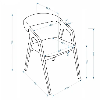 Stol <strong>Yaslo</strong>  Naturlig Ek 62x52 cm