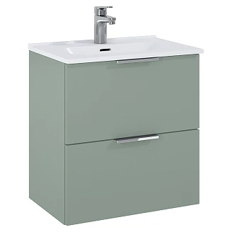 Tvättställsskåp <strong>Opus</strong>  Salviagrön Matt 50x36 cm med Handfat Vit Blank