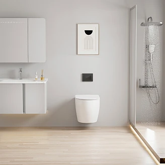 Badrumspaket Toalett <strong>Marone</strong>  Vit Blank med WC-fixtur Alca