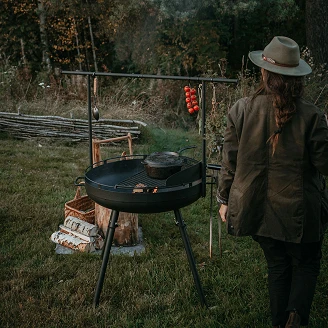 Barebones Eldskål med Grillset M Cowboy Svart