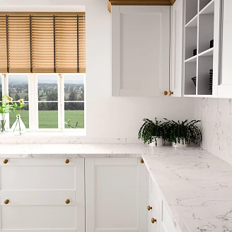 Cosentino Måttbeställda Bänkskiva Silestone White Arabesque Suede, 1.2 cm