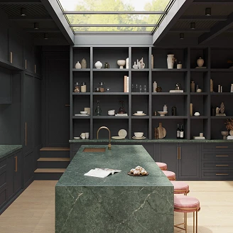 Cosentino Måttbeställda Bänkskiva Silestone Jardin Emerald Suede, 2 cm