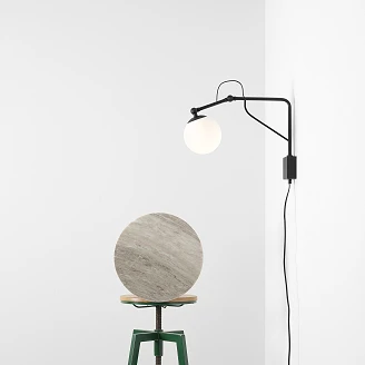 Vägglampa Glas <strong>Halla</strong>  Svart S
