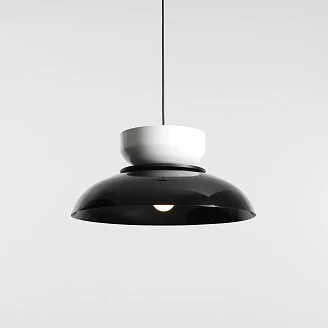 Hängande Lampa <strong>Rundo</strong>  Mörk Svart Glans, Vit Glans