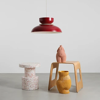 Hängande Lampa <strong>Rundo</strong>  Ljus Vinröd