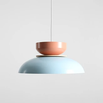 Hängande Lampa <strong>Rundo</strong>  Ljus Babyblå, Korall