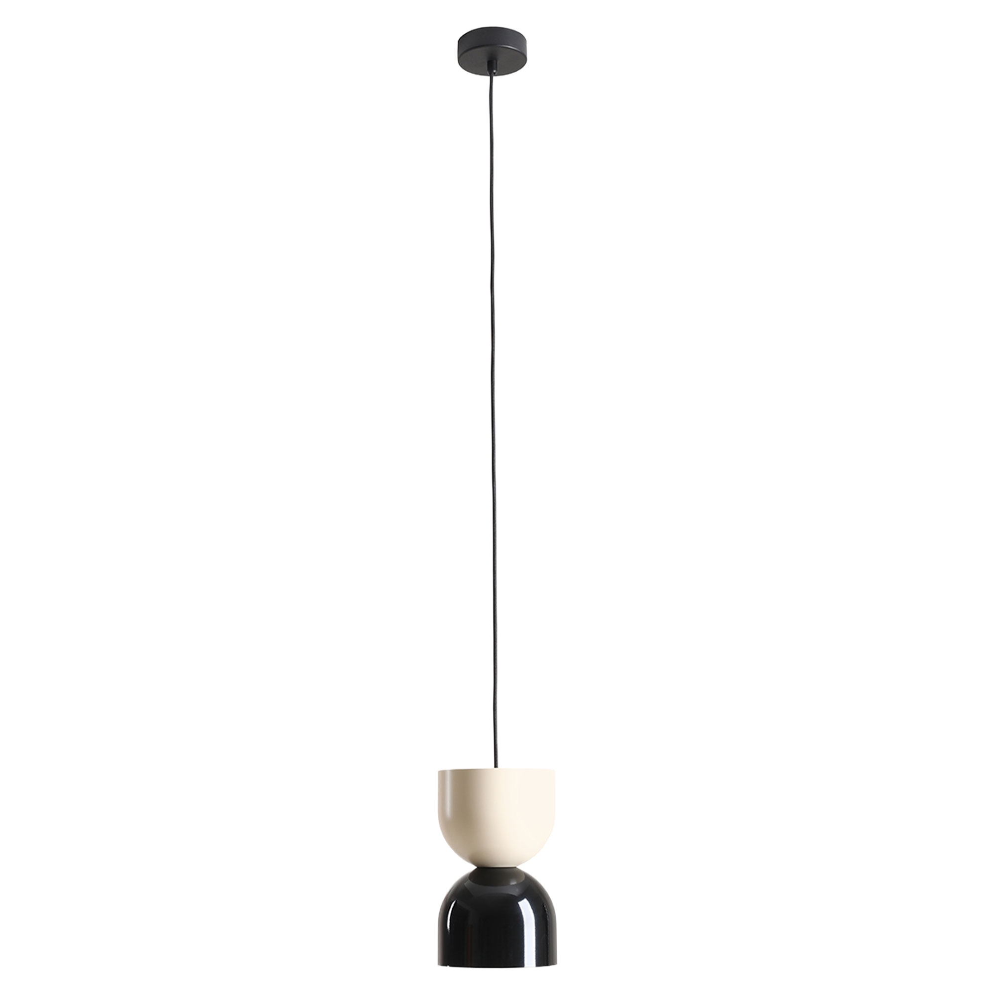 Hängande Lampa Nolto Svart, Krämvit