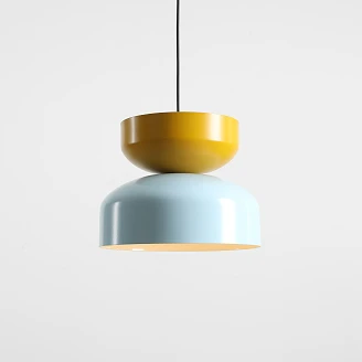 Hängande Lampa <strong>Grindo</strong>  Mörk Ljusrosa, Senapsgul