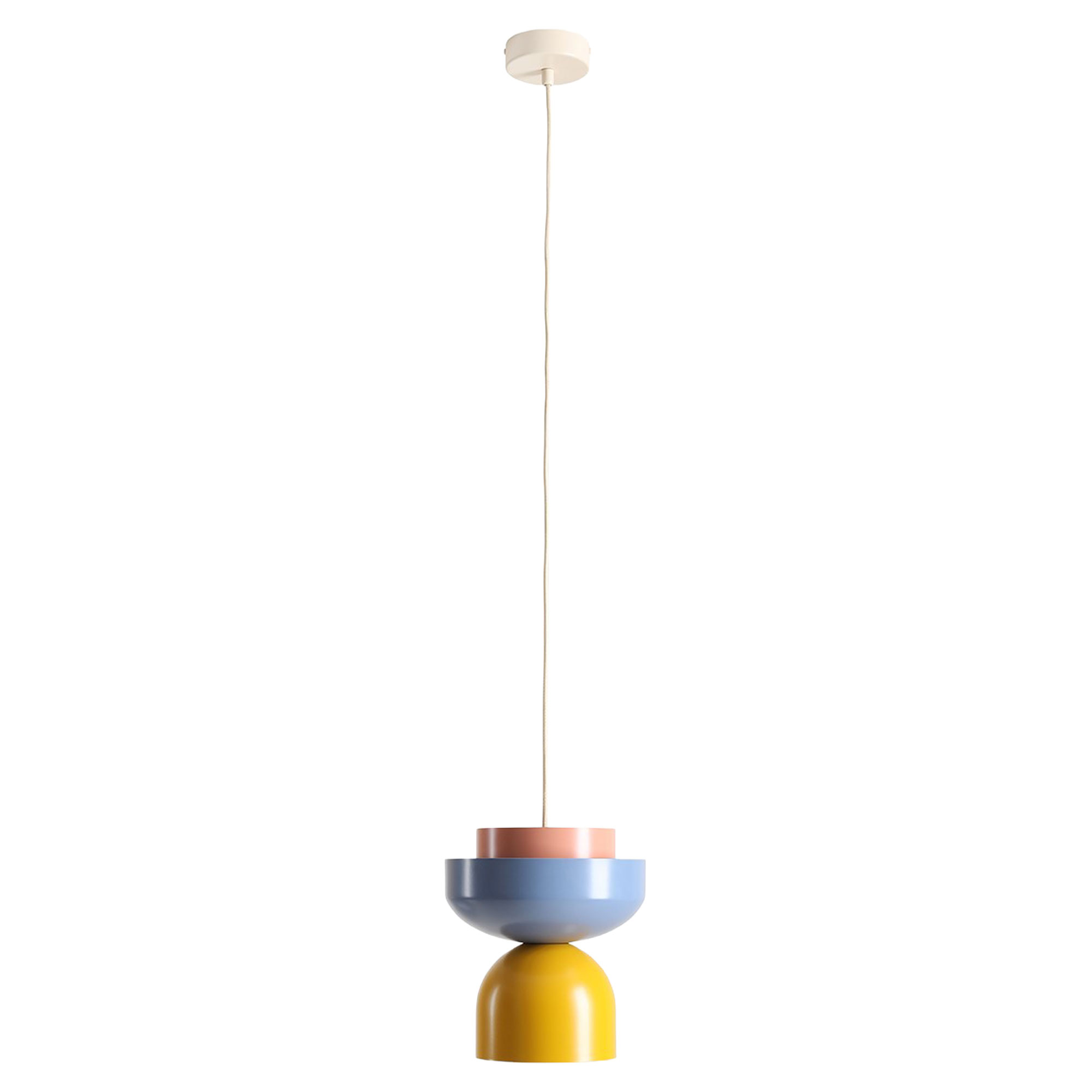 Hängande Lampa Tindri Duvblå, Senapsgul