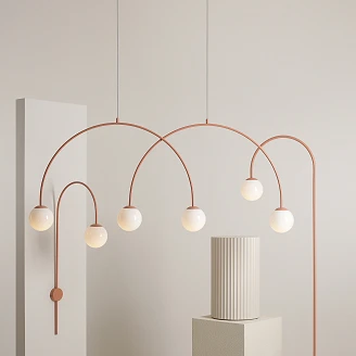 Hängande Lampa <strong>Klinty</strong>  Fyra Korall 149 cm