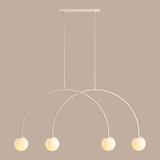 Hängande Lampa <strong>Klinty</strong>  Fyra Krämvit 130 cm