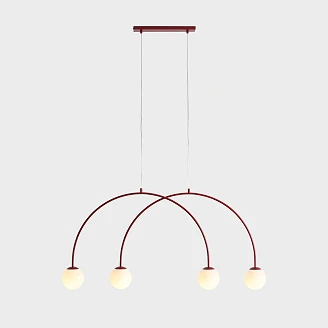 Hängande Lampa <strong>Klinty</strong>  Fyra Vinröd 130 cm