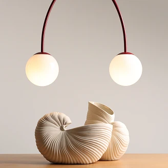 Hängande Lampa <strong>Klinty</strong>  Fyra Vinröd 149 cm