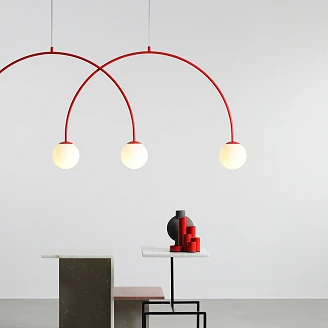 Hängande Lampa <strong>Klinty</strong>  Fyra Röd Chili 149 cm