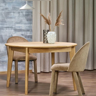 Matbord Utdragbart Strengi Naturlig Ek Ø120 cm