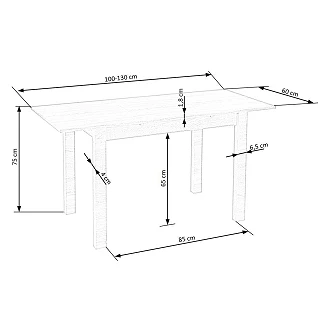 Matbord <strong>Ivex</strong>  Votan Ek, Svart 100x60 cm