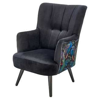 Fåtölj Laddix Svart 82x67 cm