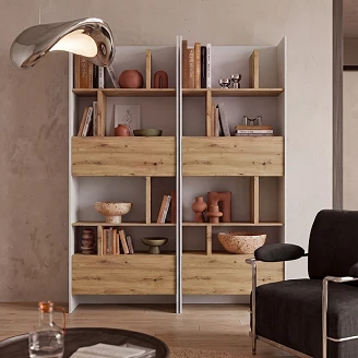 Lenart Bokhylla <strong>Bed Concept</strong>  Vit, Artisan Ek 84x218 cm