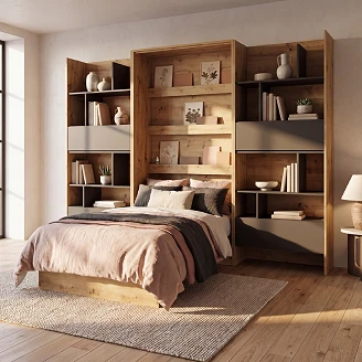 Lenart Bokhylla <strong>Bed Concept</strong>  Artisan Ek, Svart 84x218 cm