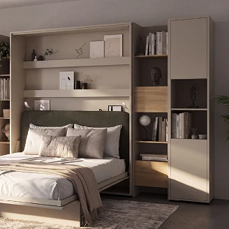 Lenart Bokhylla <strong>Bed Concept</strong>  Kaschmir, Nagano-Ek 44x218 cm