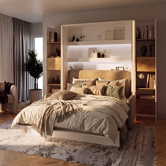 Lenart Bokhylla <strong>Bed Concept</strong>  Vit, Artisan Ek 44x218 cm