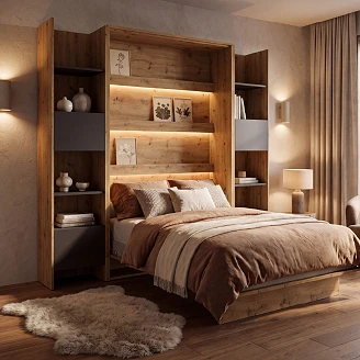 Lenart Bokhylla <strong>Bed Concept</strong>  Artisan Ek, Svart 44x218 cm