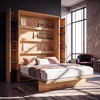 Lenart Bokhylla <strong>Bed Concept</strong>  Artisan Ek, Svart 27x218 cm
