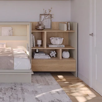 Lenart Bokhylla <strong>Bed Concept</strong>  Kaschmir, Nagano-Ek 92x108 cm