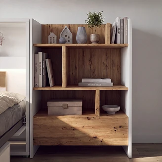 Lenart Bokhylla <strong>Bed Concept</strong>  Vit, Artisan Ek 92x108 cm