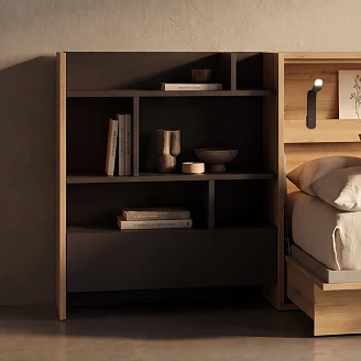 Lenart Bokhylla <strong>Bed Concept</strong>  Artisan Ek, Svart 92x108 cm