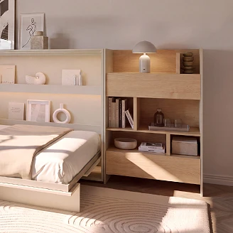 Lenart Bokhylla <strong>Bed Concept</strong>  Kaschmir, Nagano-Ek 92x138 cm