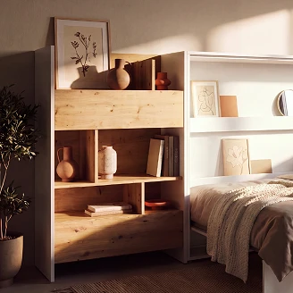 Lenart Bokhylla <strong>Bed Concept</strong>  Vit, Artisan Ek 92x138 cm