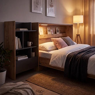 Lenart Bokhylla <strong>Bed Concept</strong>  Artisan Ek, Svart 92x138 cm