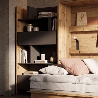 Lenart Bokhylla <strong>Bed Concept</strong>  Artisan Ek, Svart 92x158 cm