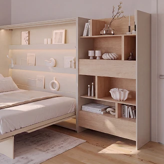 Lenart Bokhylla <strong>Bed Concept</strong>  Kaschmir, Nagano-Ek 92x178 cm