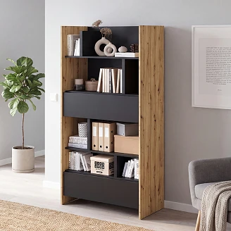 Lenart Bokhylla <strong>Bed Concept</strong>  Artisan Ek, Svart 92x178 cm