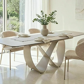 Matbord Utdragbart <strong>Norevi</strong>  Beige Travertine, Kashmir 160x95 cm