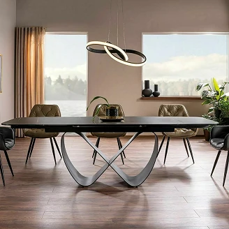 Matbord Utdragbart <strong>Norevi</strong>  Svart Azario Black, Matt Svart 160x95 cm