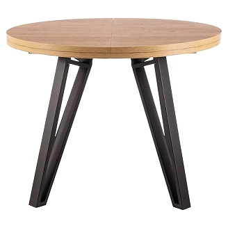 Matbord Utdragbart <strong>Velessa</strong>  Ek Artisan, Svart Ø100 cm