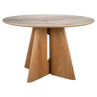 Matbord <strong>Mirella</strong>  Vit Pandoro, Ek Ø120 cm