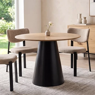 Matbord Viresta Ek, Svart Ø100 cm
